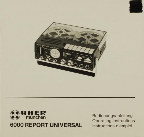 Uher 6000 Report Universal Bedienungsanleitung