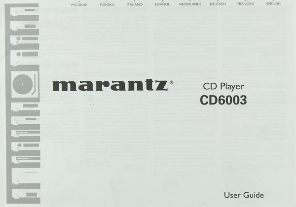 Marantz CD 6003 Manual
