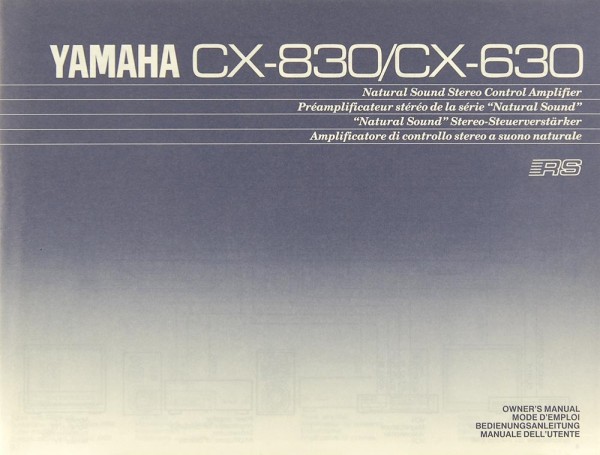 Yamaha CX-830 / CX-630 Manual