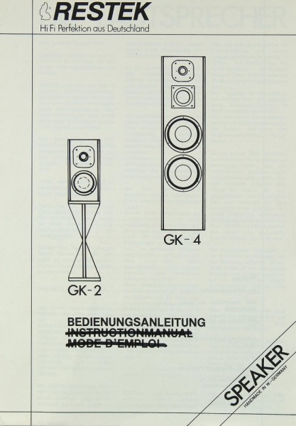 Restek GK-2 / GK-4 Manual