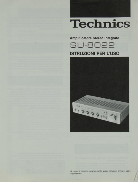 Technics SU-8022 Manual