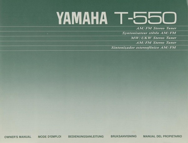 Yamaha T-550 Operating Instructions