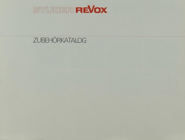 Revox Zubehörkatalog Brochure / Catalogue