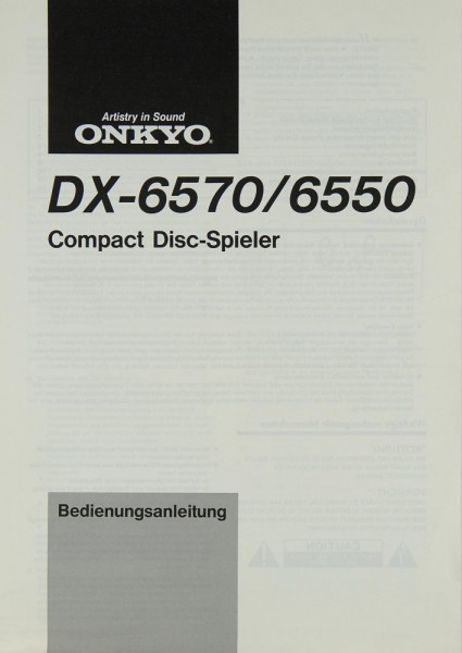 Onkyo DX-6570 / 6550 Bedienungsanleitung