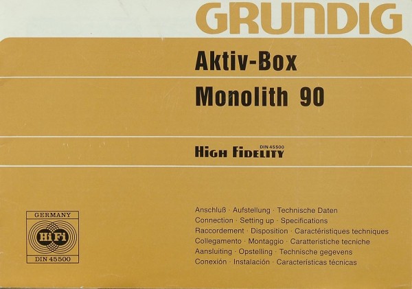 Grundig Monolith 90 Manual