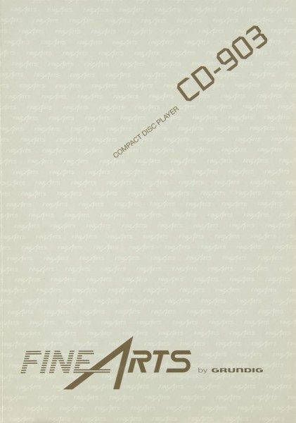 Fine Arts / Grundig CD-903 Bedienungsanleitung