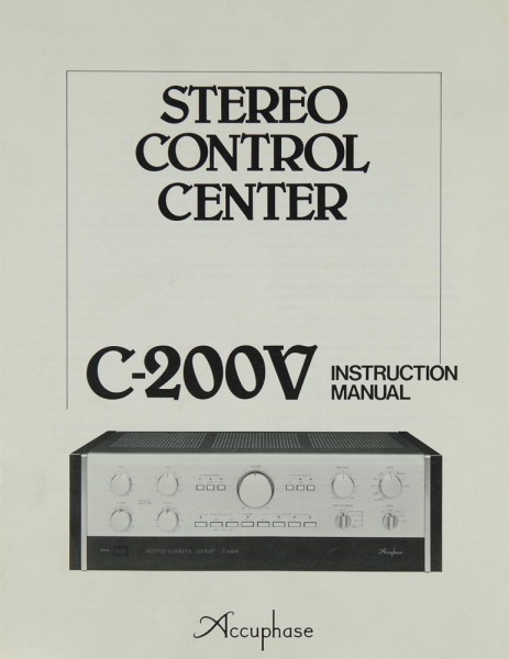 Accuphase C-200 V Manual