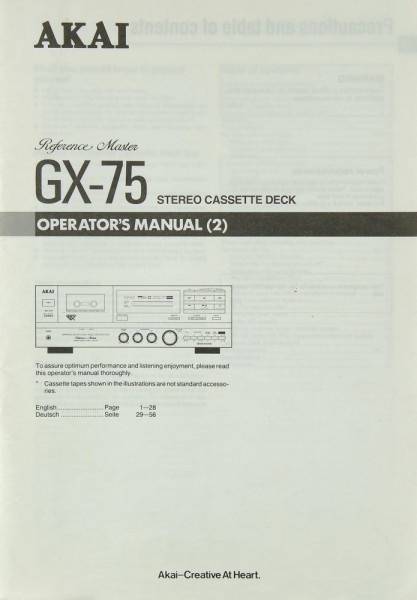 Akai GX-75 Bedienungsanleitung