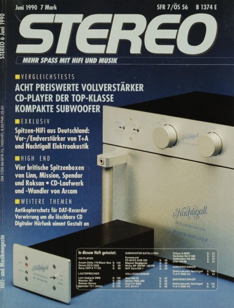 Stereo 6/1990 Zeitschrift