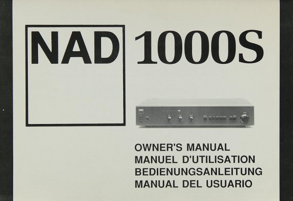 NAD 1000 S Bedienungsanleitung