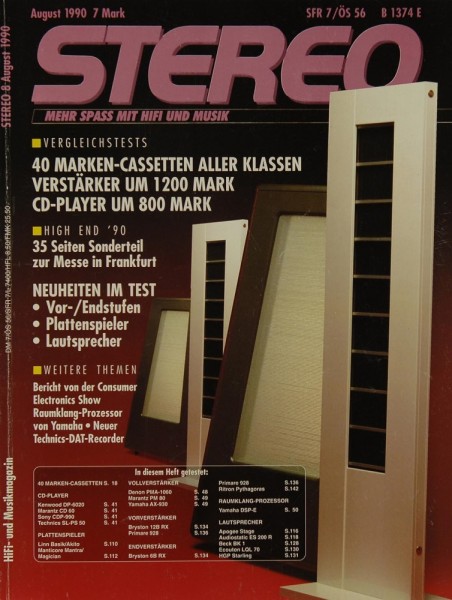 Stereo 8/1990 Zeitschrift