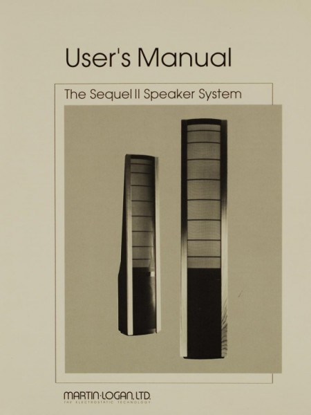 Martin Logan Sequell II User Manual