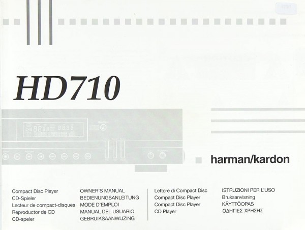 Harman / Kardon HD 710 Bedienungsanleitung