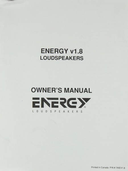 Energy v 1.8 Operating Instructions