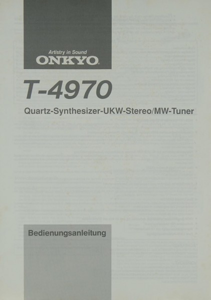 Onkyo T-4970 Manual