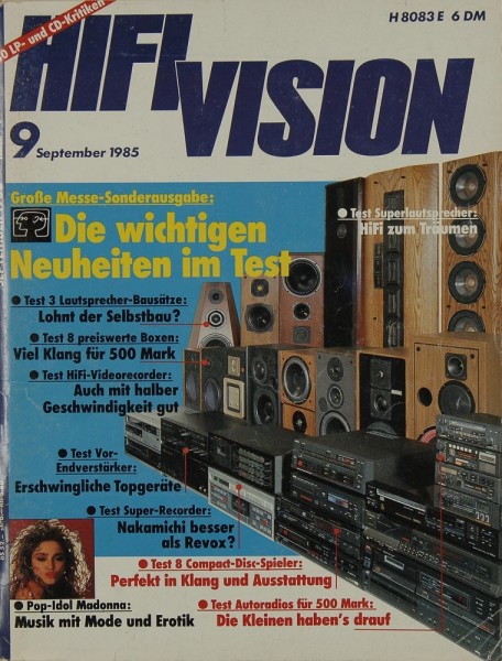 Hifi Vision 9/1985 Zeitschrift