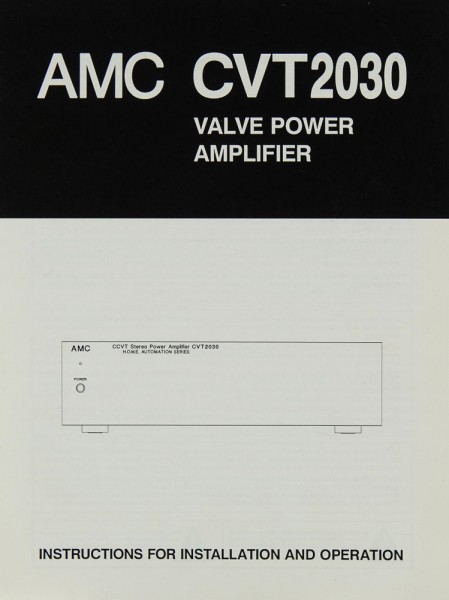 AMC CVT 2030 Bedienungsanleitung