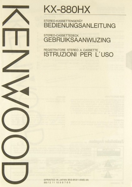 Kenwood KX-880 HX Manual