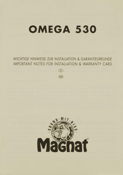 Magnat Omega 530 Bedienungsanleitung