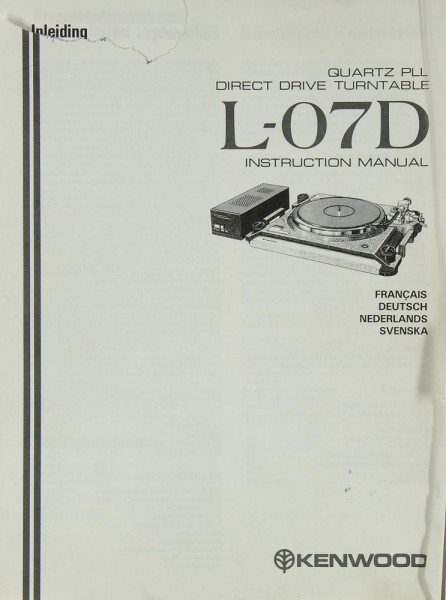 Kenwood L-07 D Manual