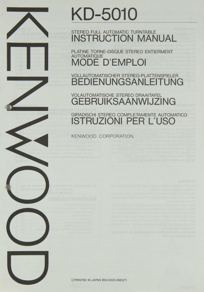 Kenwood KD-5010 Manual