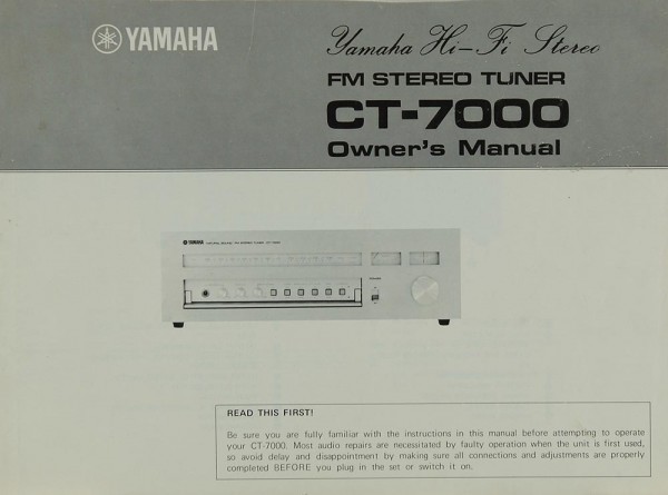 Yamaha CT-7000 Manual