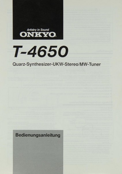 Onkyo T-4650 Bedienungsanleitung