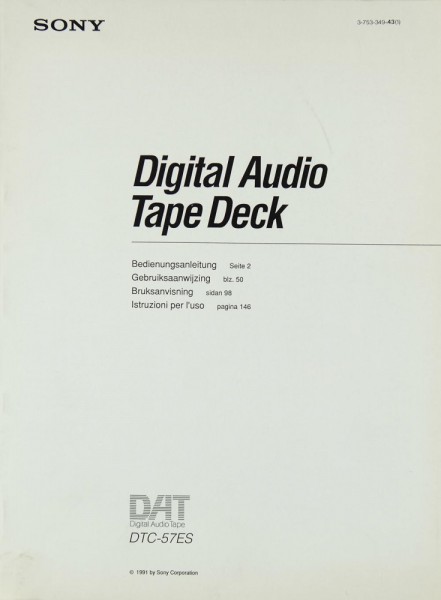 Sony DTC-57 ES Manual