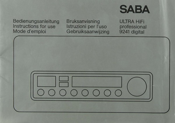 Saba Ultra Hifi Professional 9241 digital Bedienungsanleitung