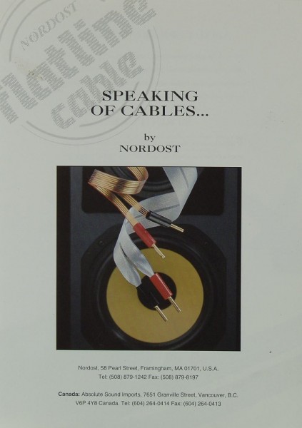 Nordost Speaking of Cables Prospekt / Katalog