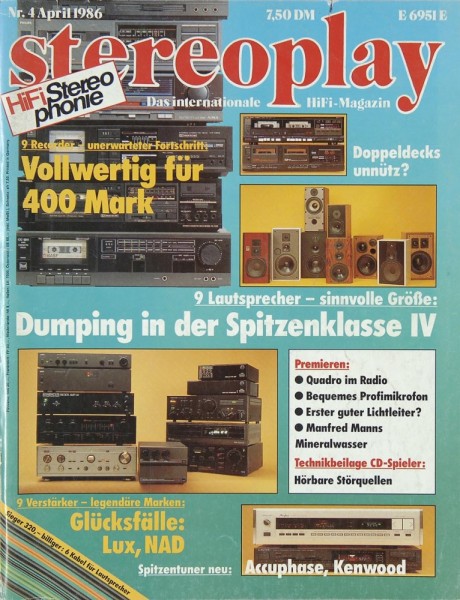 Stereoplay 4/1986 Zeitschrift