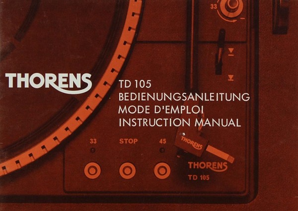 Thorens TD 105 Bedienungsanleitung