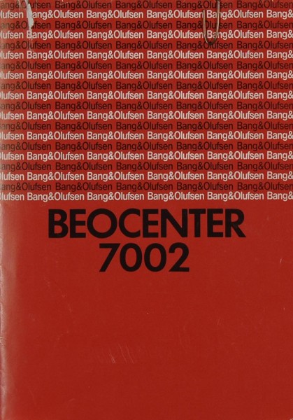 B &amp; O Beocenter 7002 Manual