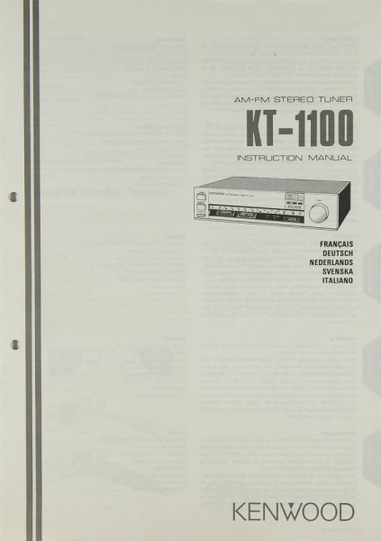 Kenwood KT-1100 Operating Instructions