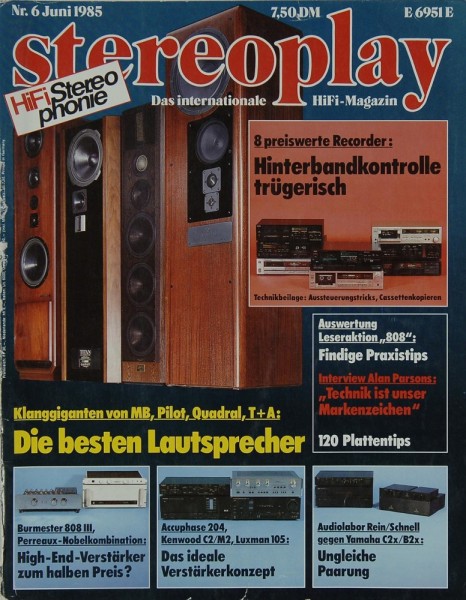 Stereoplay 6/1985 Zeitschrift