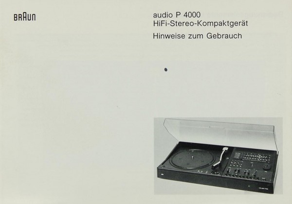 Braun Audio P 4000 User Manual
