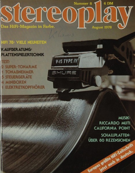 Stereoplay 8/1978 Zeitschrift