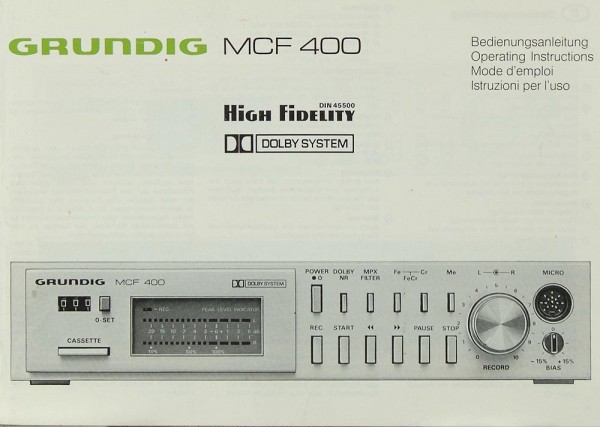 Grundig MCF 400 Manual