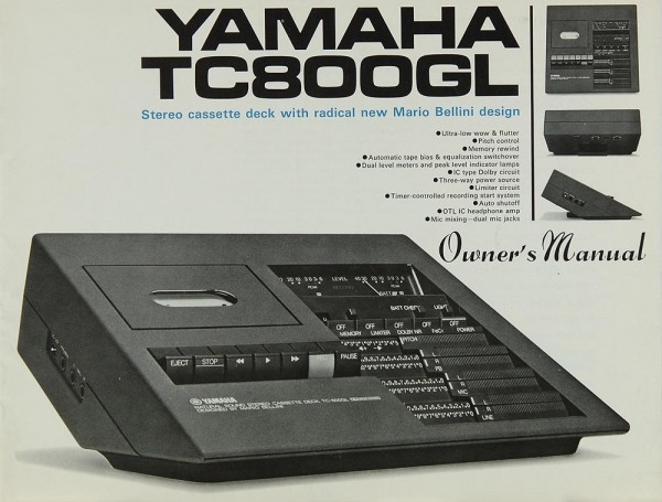 Yamaha TC-800 GL Operating Instructions