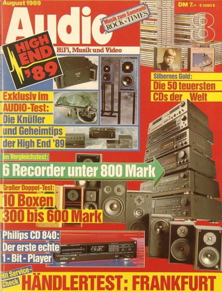 Audio 8/1989 Zeitschrift