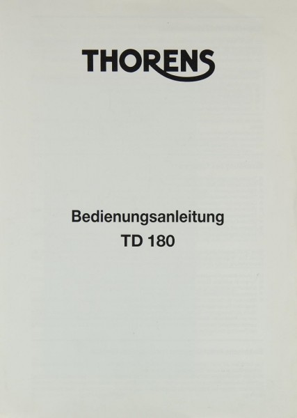 Thorens TD 180 Manual