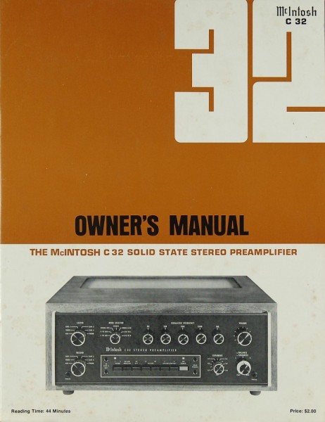 McIntosh C 32 Manual