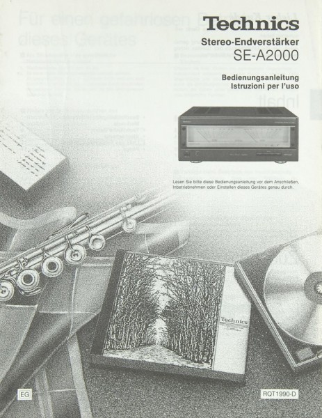Technics SE-A 2000 Operating Instructions