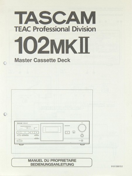 Tascam / Teac 102 MK II user manual