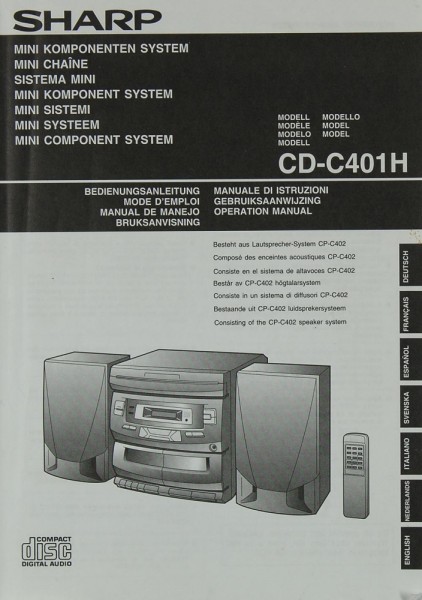 Sharp CD-C 401 H Manual