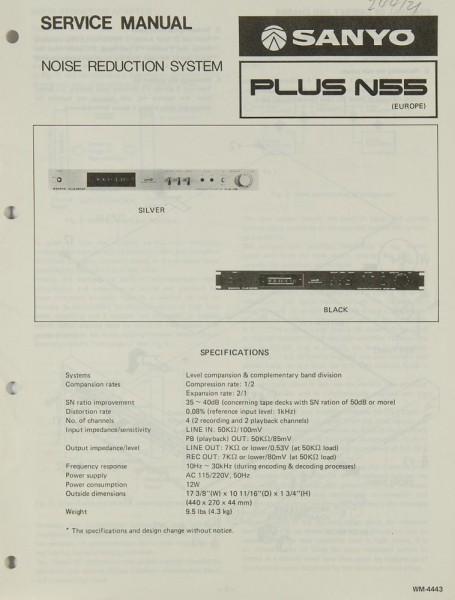 Sanyo Plus N 55 User Manual