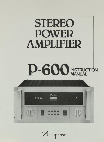 Accuphase P-600 Manual