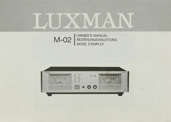 Luxman M-02 Operating Instructions