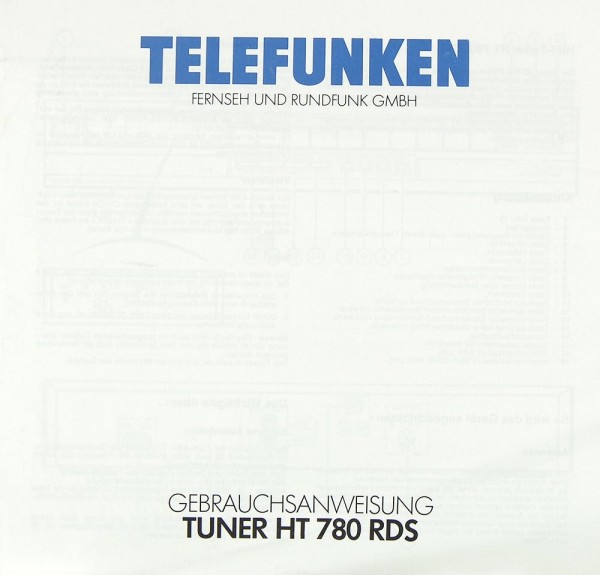 Telefunken HAT 780 RDS User Manual