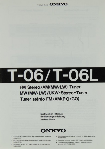 Onkyo T-06 / T-06 L Manual